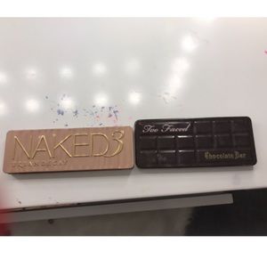 Naked 3 pallet and Too Faced Chocolate Bar pallet